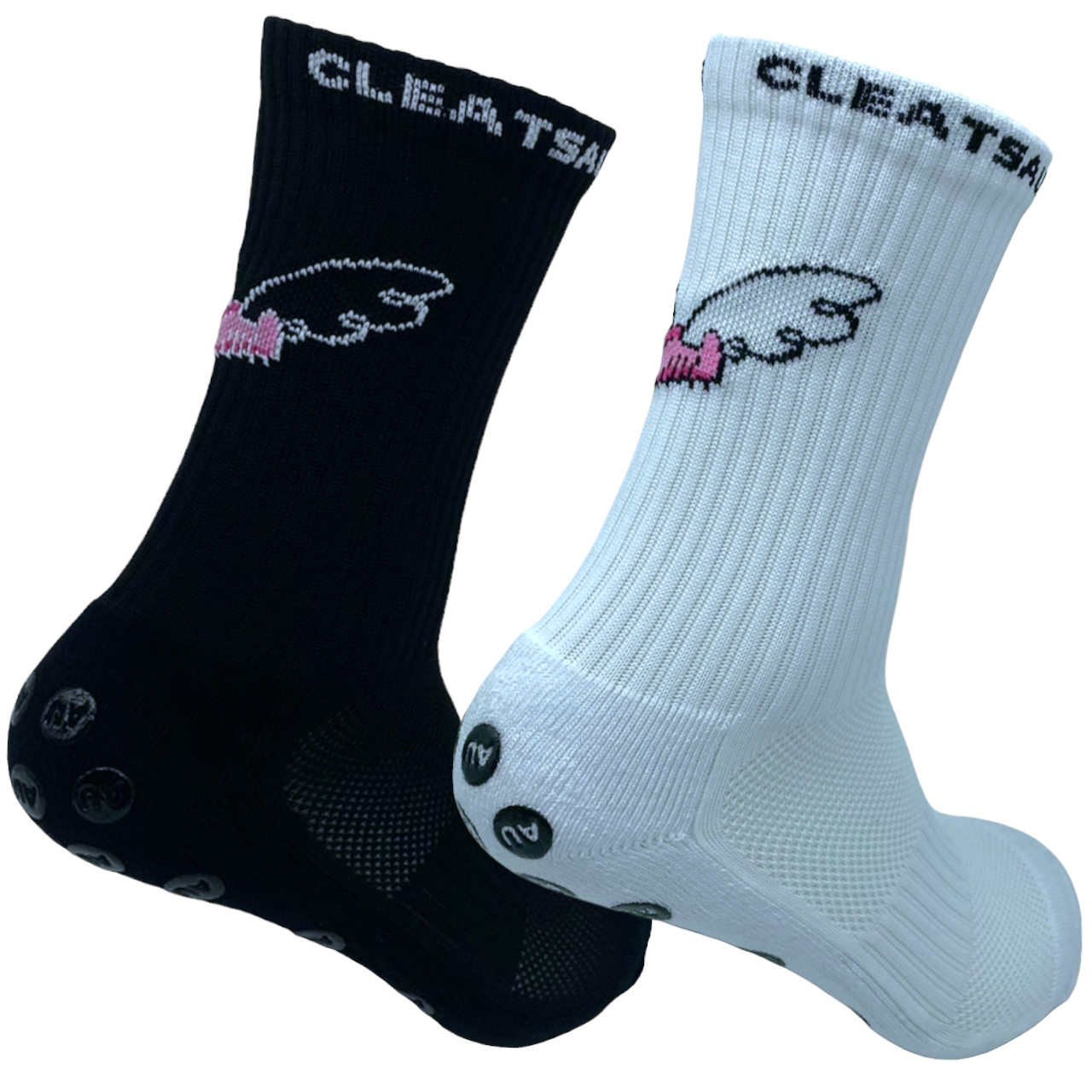 CleatsAU Grip Sock DUO BUNDLE - Black & White