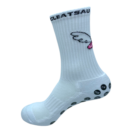 CleatsAU Grip Socks - White