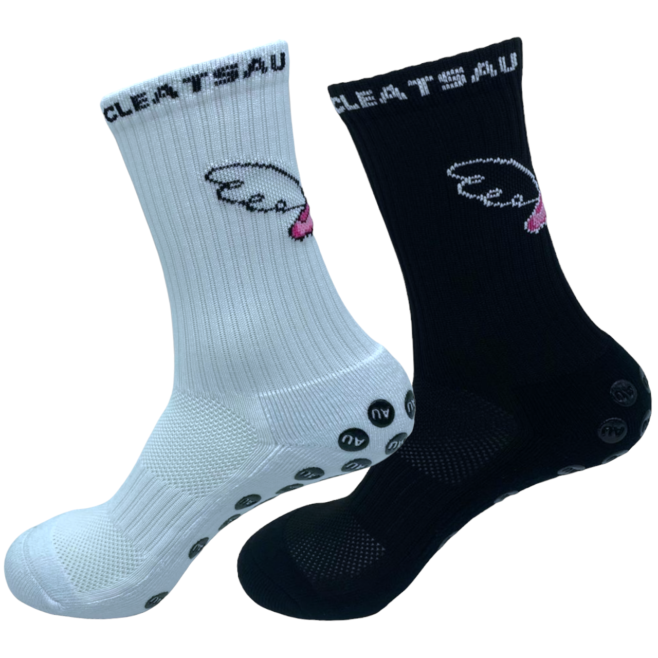 CleatsAU Grip Sock DUO BUNDLE - Black & White